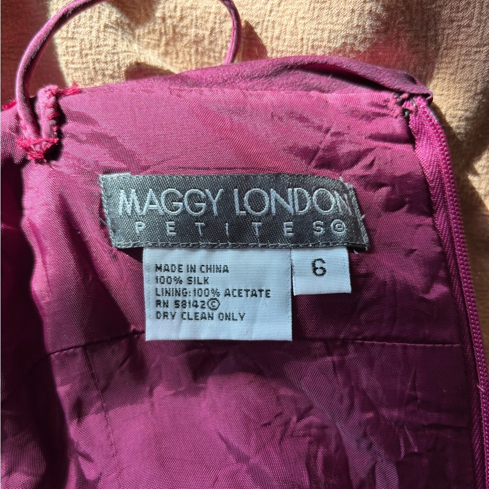 Maggy London Strapless Burgundy Dress - Picture 3 of 3